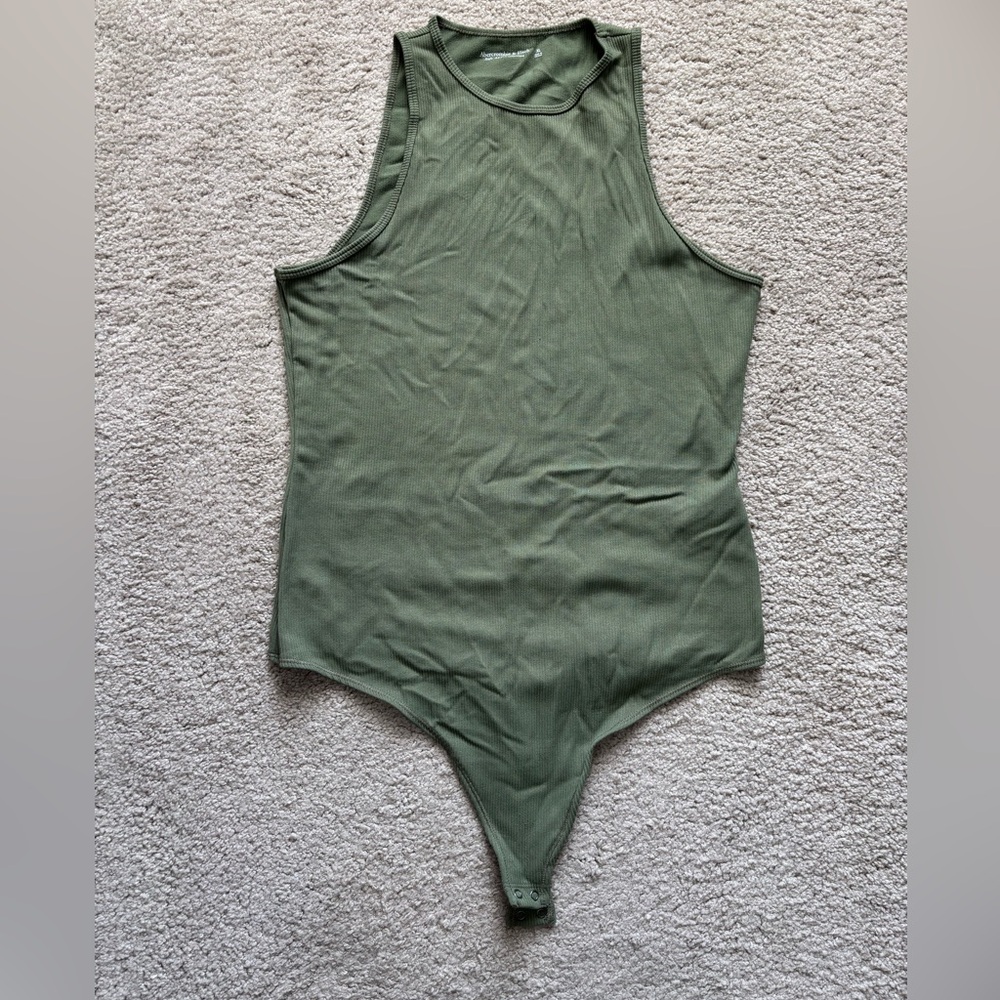 Abercrombie Olive Green High Neck Bodysuit